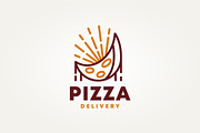delicious pizza line art logo, a Branding & Logo Template by Blazybone (Thumbnail 1 of 2)
