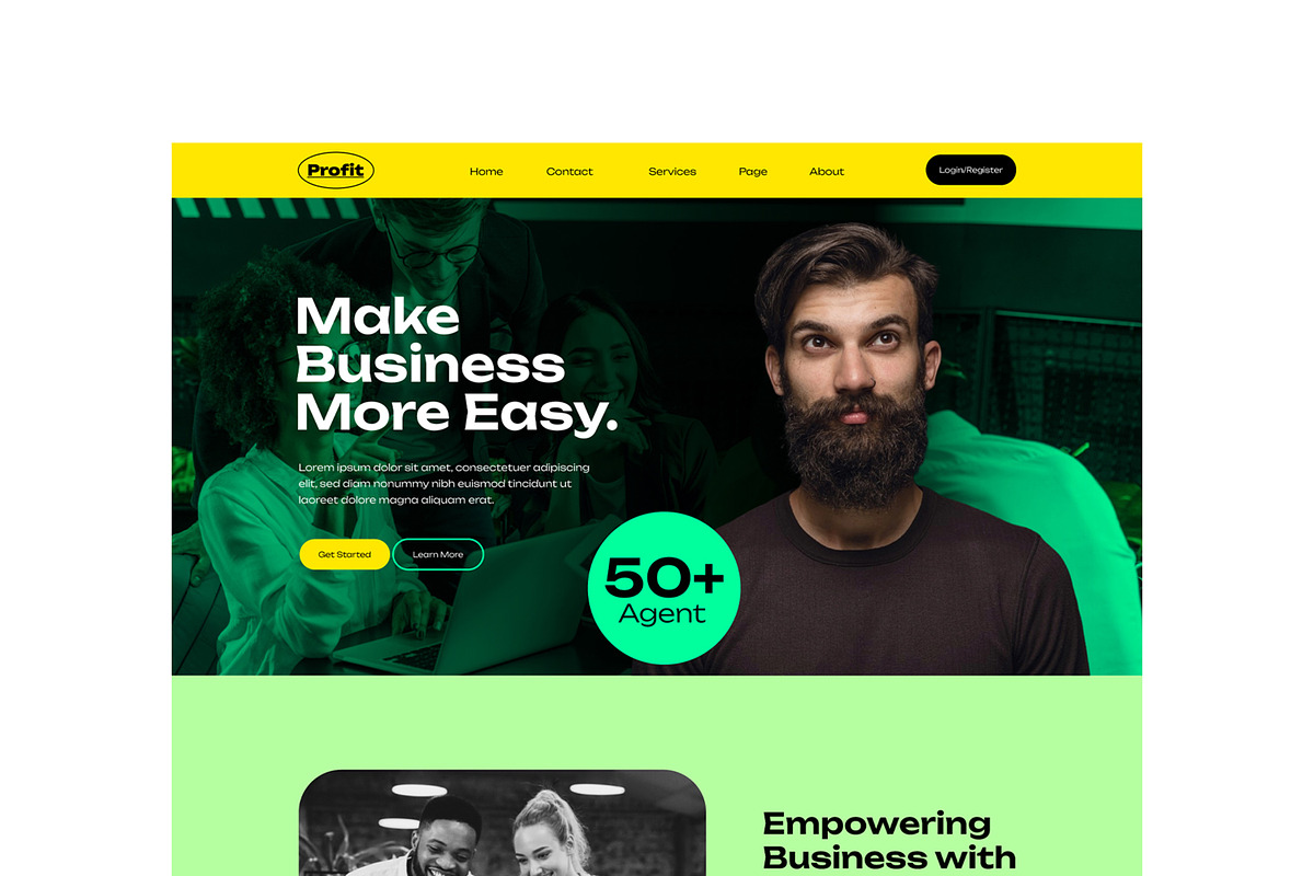 Corporate Website Landing Page, a Landing Page Template by ContestDesign (Photo 2 of 7)