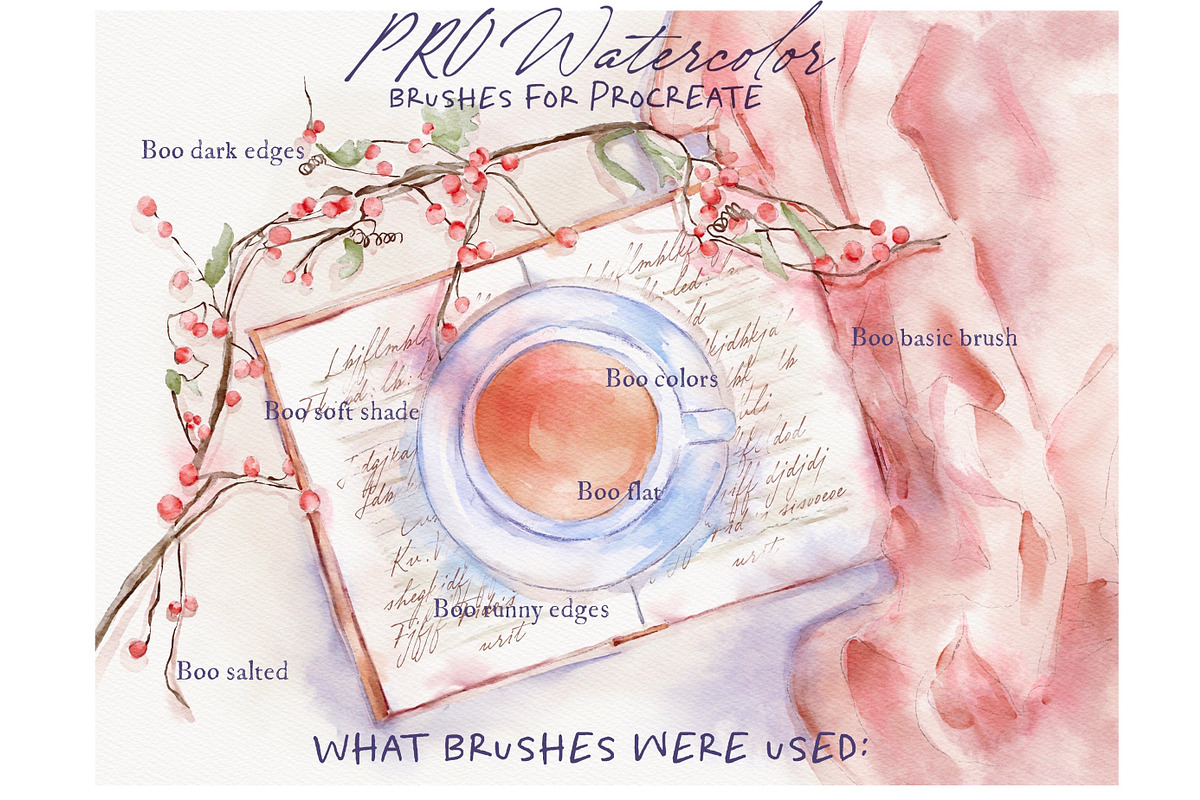 Pro Watercolor - Procreate Brushes, a Brush Add-On by BooStudio (Photo 7 of 9)