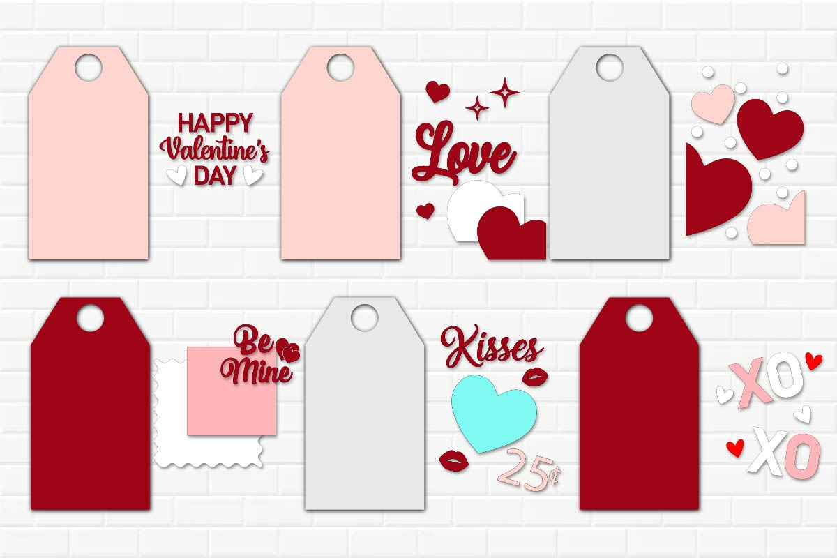 Valentine Day Gift Tags Template SVG, an Object Graphic by Digi_Design_World (Photo 3 of 3)
