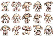 Whimsical Easter Bunny Clipart, an Illustration by OK Design (Thumbnail 3 of 6)