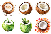Summer Coconut Clipart Bundle, an Illustration by Pixels.Craft (Thumbnail 2 of 7)