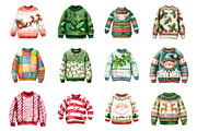 Ugly Christmas Sweater Clipart, an Illustration by Design Market (Thumbnail 2 of 3)