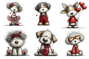valentine dog clipart bundle, an Illustration by CreationArt (Thumbnail 5 of 5)