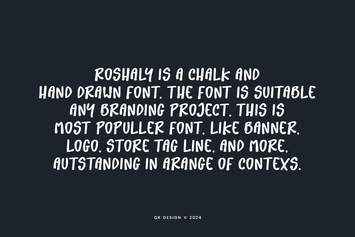 Roshaly - Chalk & Marker Font, a Handwritten Font by QR Design Studio (Photo 4 of 6)