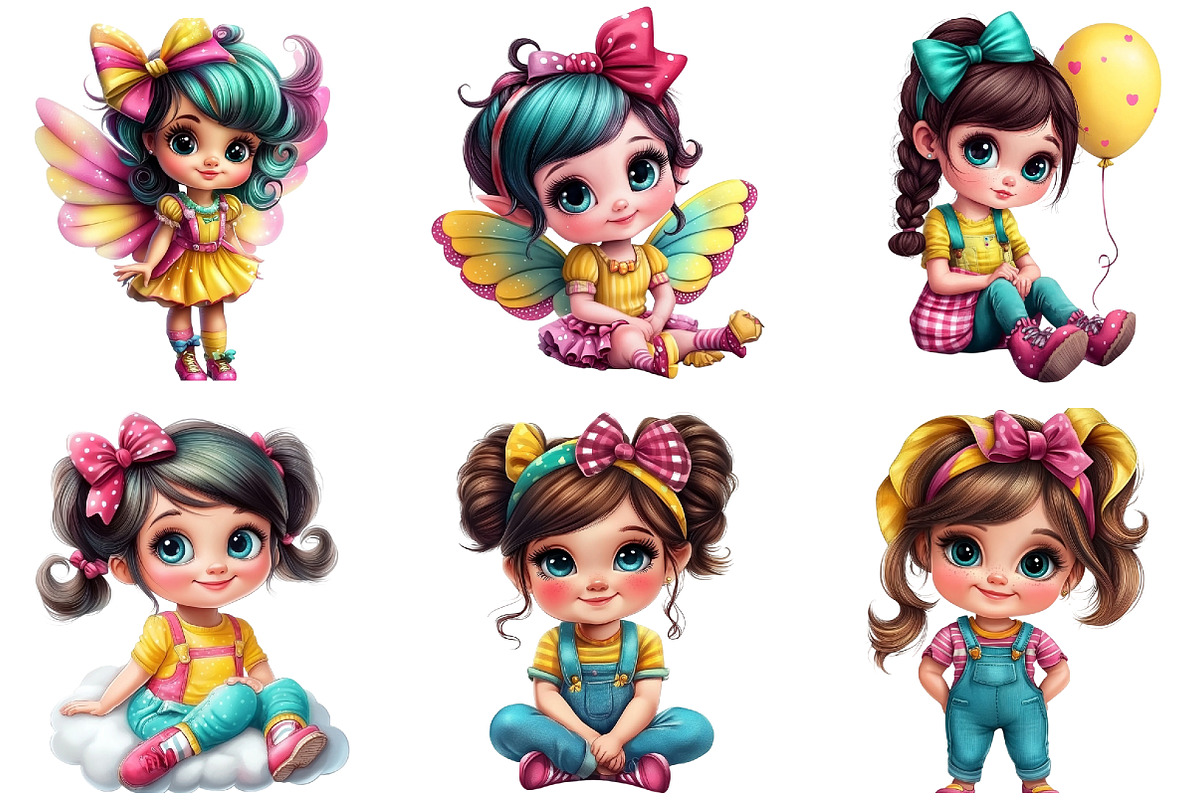 Adorable Girl Bow Clipart, an Illustration by DreamArtGraphic (Photo 3 of 5)