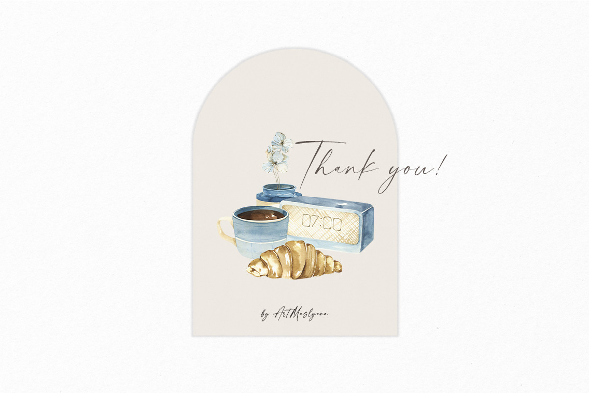 Watercolor Morning clipart., an Object Illustration by ArtMaslyana (Photo 6 of 6)