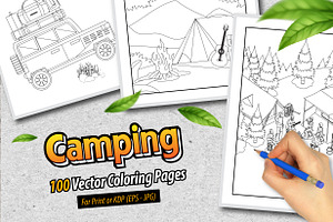 100 Vector Camping Coloring Pages