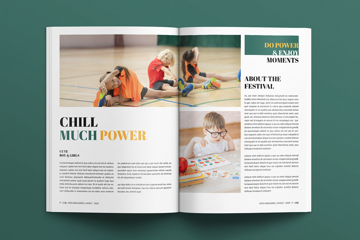 Kids Magazine Layout Template, a Magazine Template by E-Type (Photo 6 of 7)