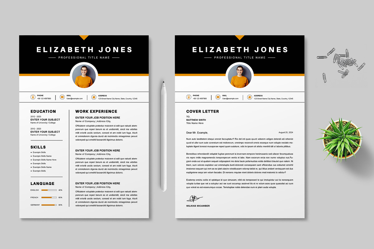 Resume Template, a Resume Template by MightyDesign (Photo 1 of 6)