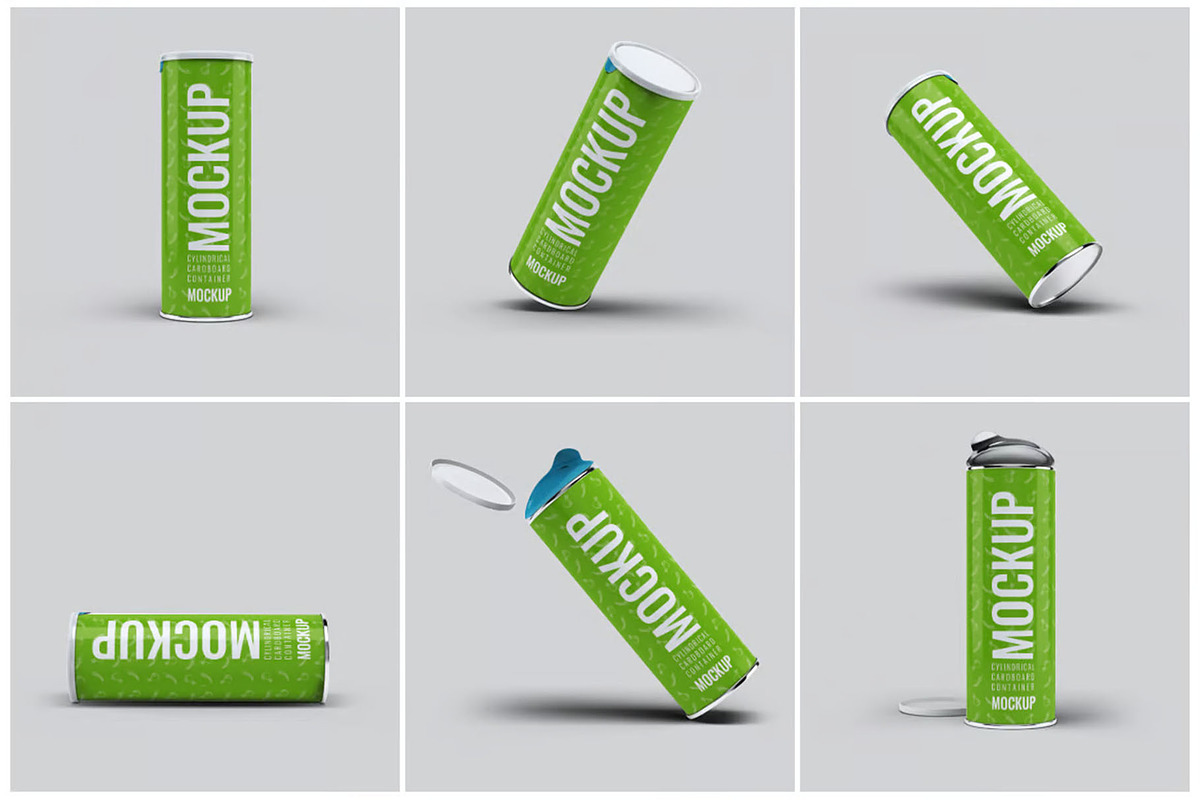 Cylindrical Container Mock-Up, a Packaging Mockup by DesignRushMarket (Photo 4 of 15)