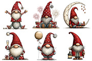 New Year Gnome Clipart, an Illustration by Craft Nest (Thumbnail 8 of 9)