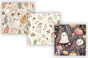 Whimsical Ghost Botanical Pattern, a Pattern Graphic by FloridPrintables (Thumbnail 4 of 9)
