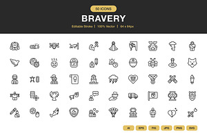 Bravery Icons, an Icon by Spacepixel Creative