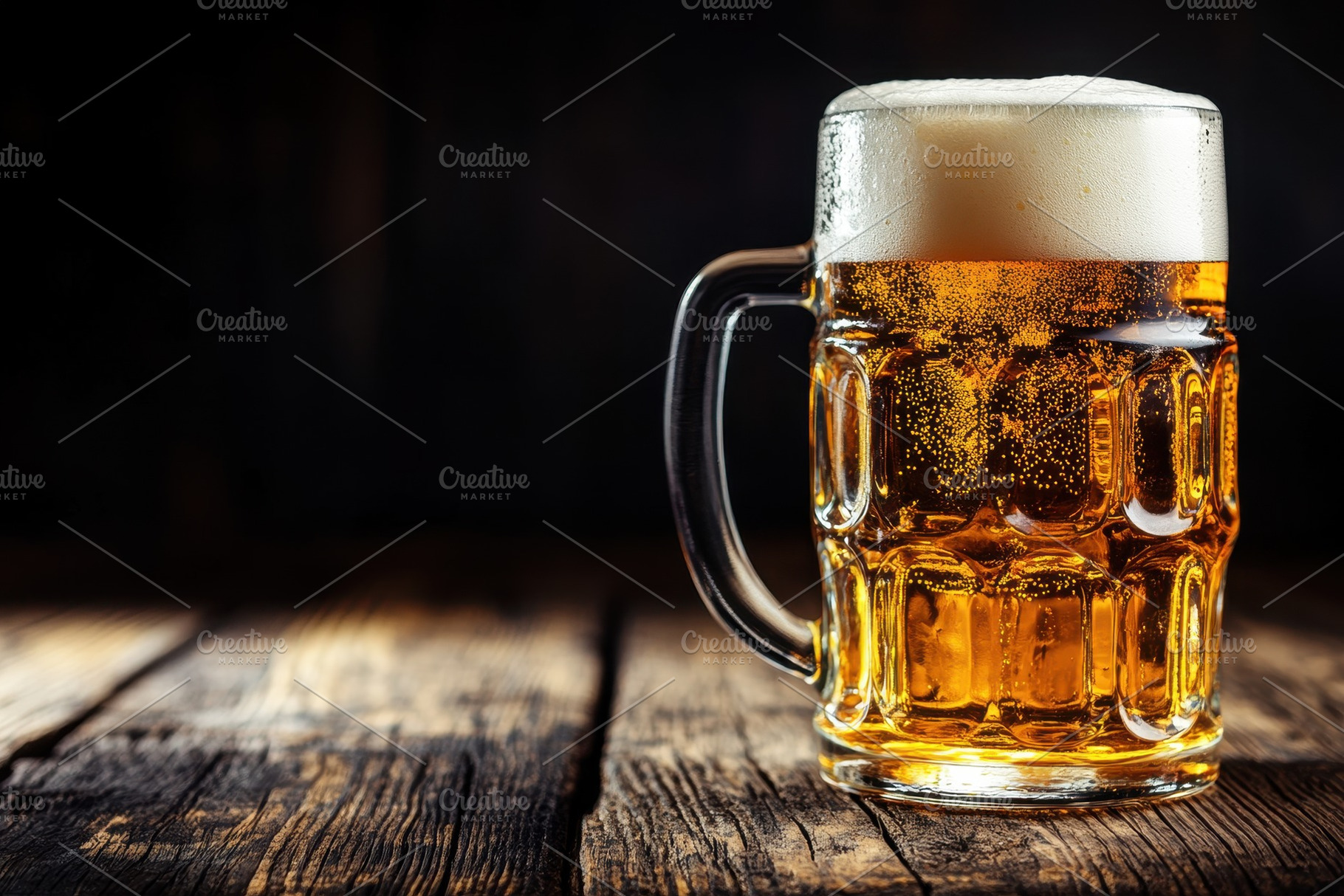 Craft beer mug filled with golden, a Photo by Pavel_design