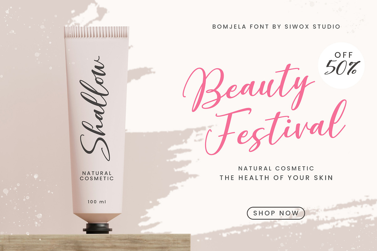 Bomjela - a romantic font, a Handwritten Font by Siwox Studios (Photo 3 of 8)