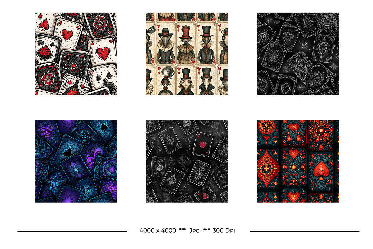 Playing Card Retro Art Style Pattern, a Pattern Graphic by karenfoleyphoto (Photo 3 of 11)
