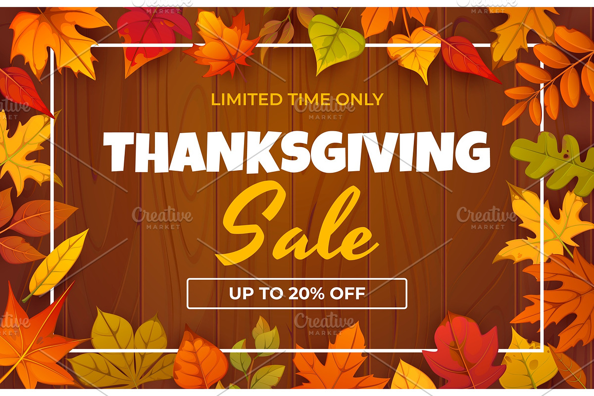 Happy Thanksgiving Day sale, a Seasonal Illustration by Vector Tradition (Photo 1 of 3)