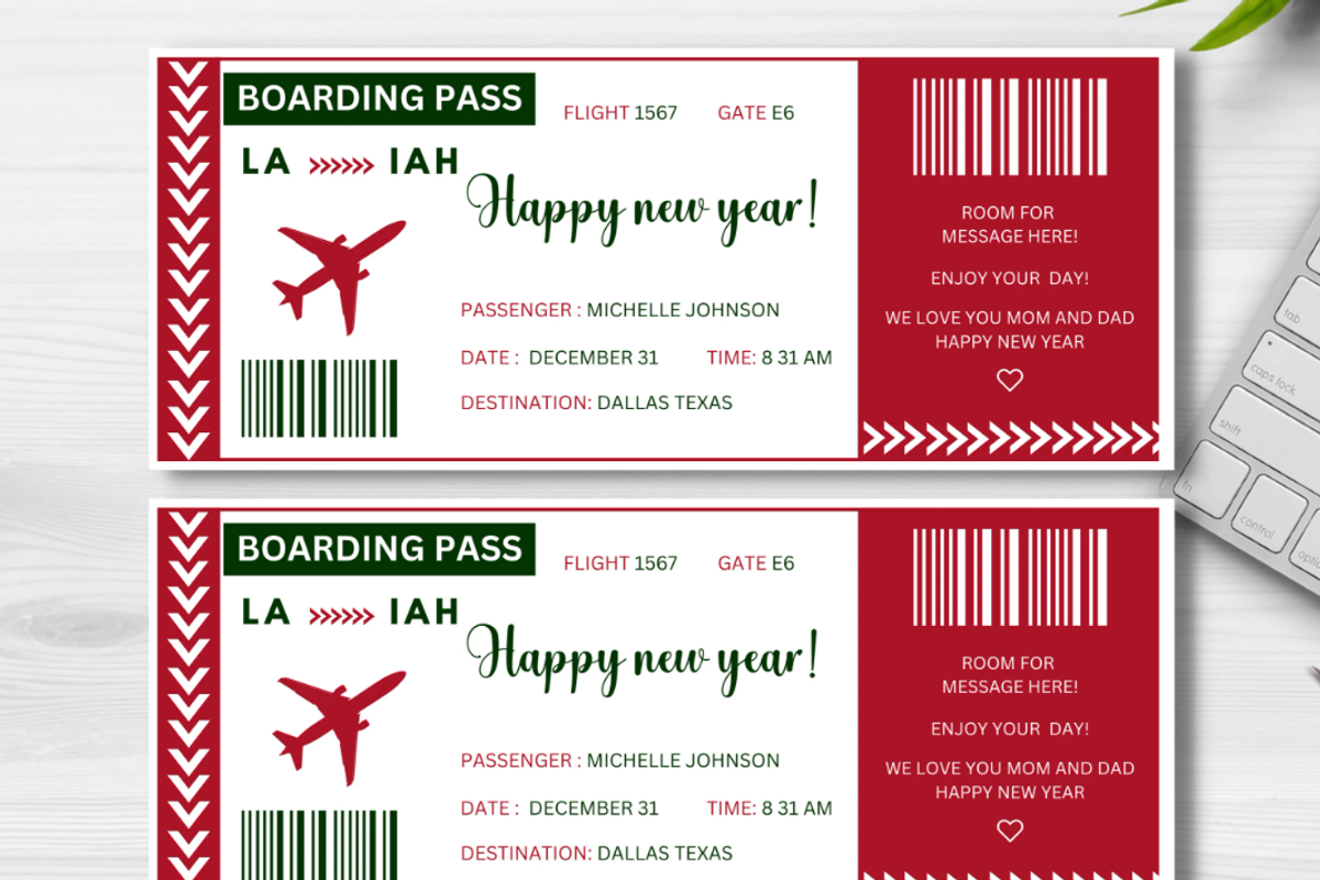 Happy New Year Boarding Pass, a Card Template by YasdeyDesigns (Photo 8 of 8)