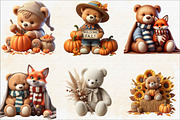 Autumn Teddy Bear Sublimation Clipa, an Illustration by SVGArt (Thumbnail 4 of 8)
