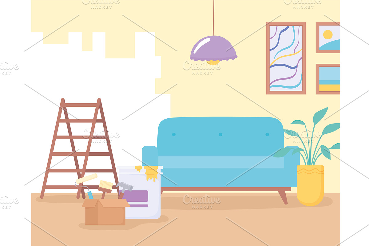 home improvement painting, an Object Illustration by studiogstock