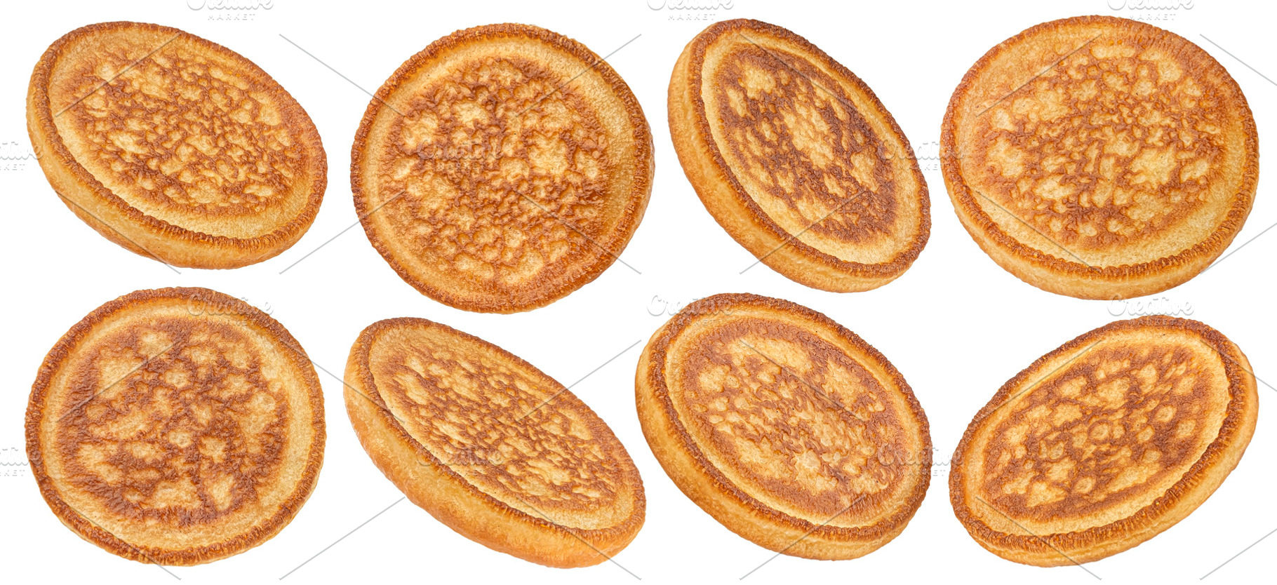Pancakes isolated on white, a Food & Drink Photo by Max Lashcheuski