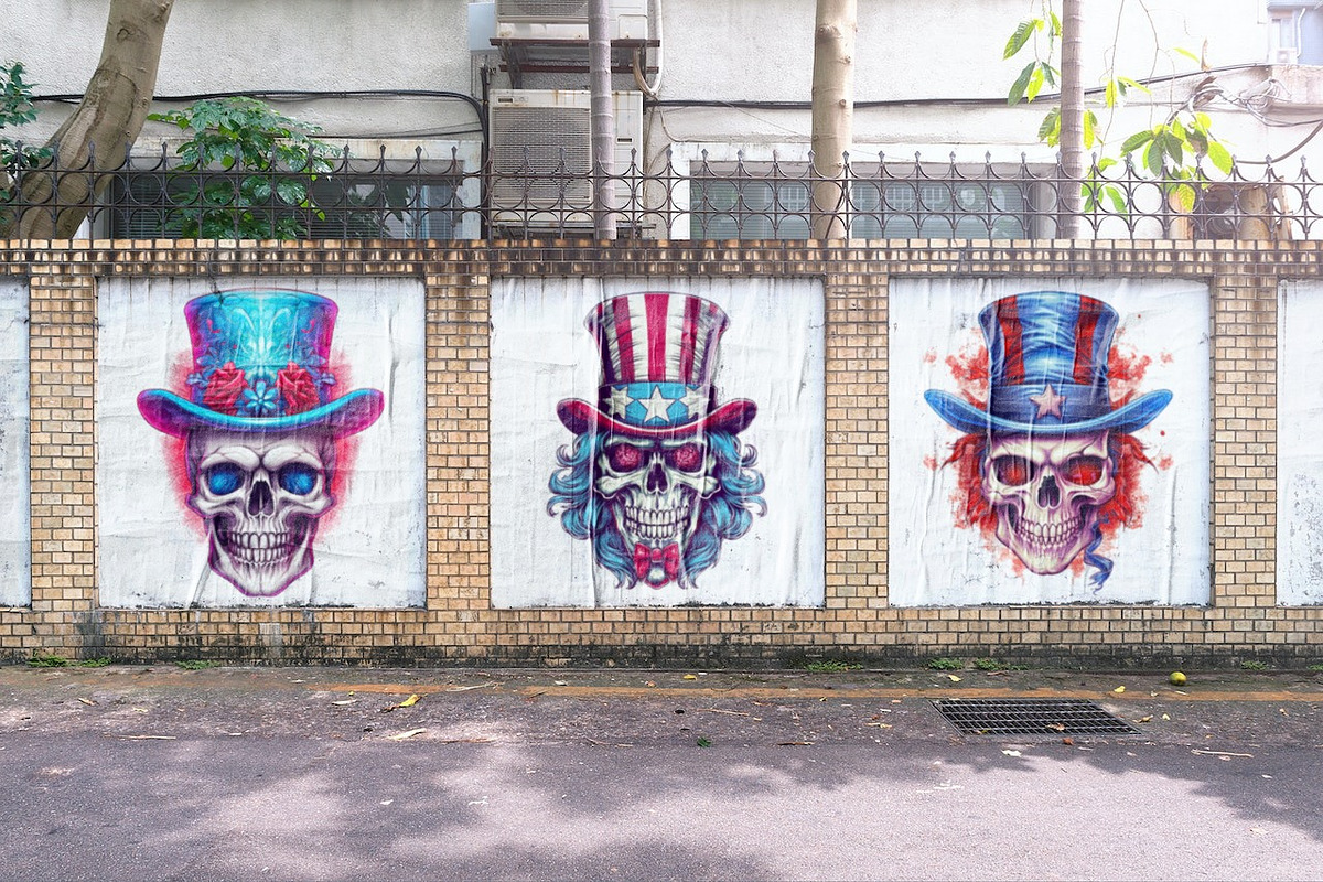 Uncle Sam Skull Illustration Pack, a Decorative Illustration by TheBlackPixelCo (Photo 3 of 9)