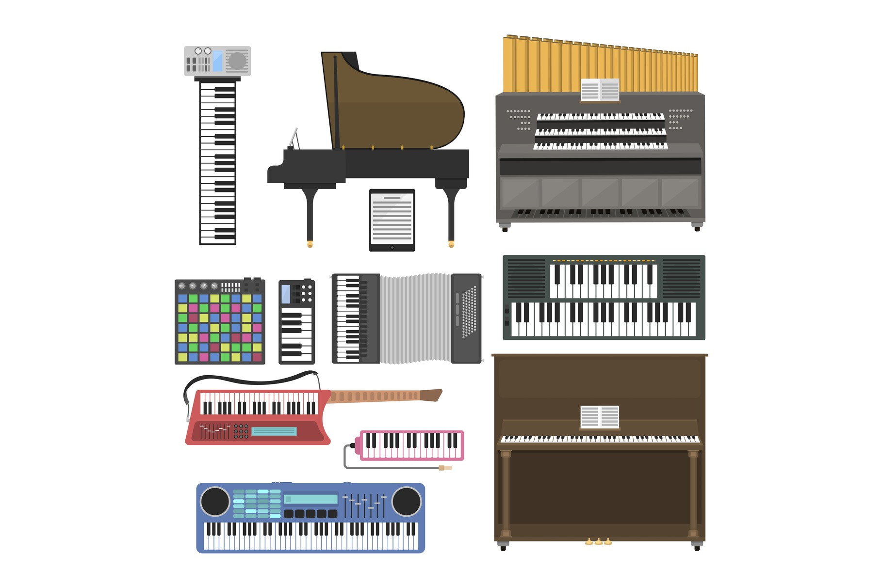 Keyboard Musical Instruments Vector by Vectorsbang  Creative Market