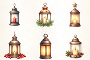 Christmas Candle Lantern Clipart, an Illustration by CrexoraLab (Thumbnail 2 of 5)