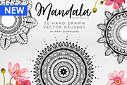 Mandala Illustrator Brushes, a Brush Add-On by Vector Vendor (Thumbnail 1 of 5)