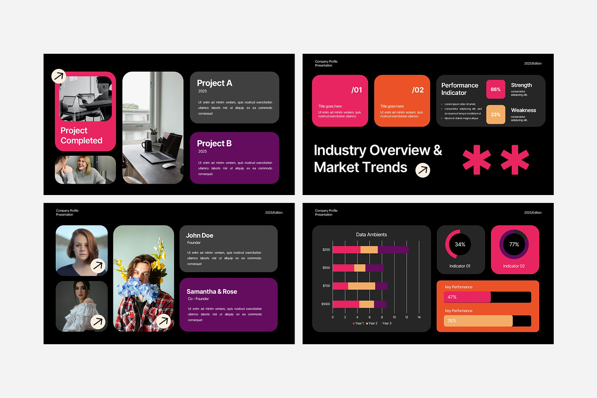 Pink Modern Corporate Presentation, a Presentation Template by Eklip Studio (Photo 4 of 6)