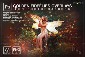 Gold Fireflies Photoshop Overlay