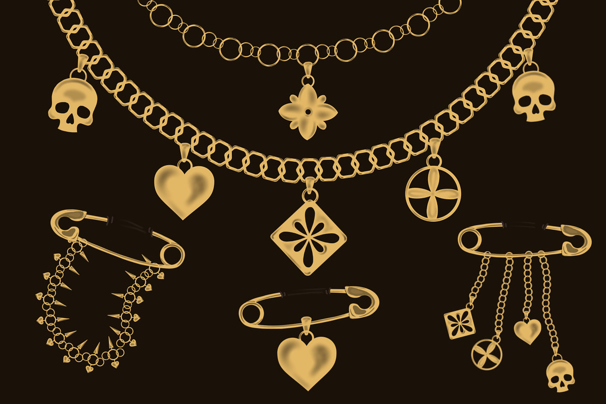 Chains & pendants Procreate brushes, a Brush Add-On by Veronika Gotovceva (Photo 4 of 4)