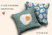 Funny Cats and Fried eggs, a Pattern Graphic by Irina Ostapenko (Thumbnail 3 of 7)
