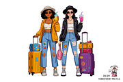 10 Travel Girls PNG Clipart, a Graphic by Clipart Bloom (Thumbnail 2 of 12)