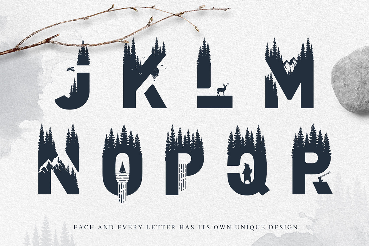 Into The Wild. Double Exposure Font, a Font by Cosmic Store (Photo 4 of 14)