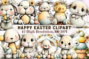 Whimsical Happy Easter Clipart, an Illustration by Sublimation Artist (Thumbnail 1 of 7)