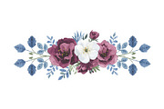 Burgundy Floral Clipart Set, an Illustration by Designer_Momina (Thumbnail 6 of 16)