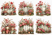 Spring Fence & Flower Clipart Png, an Illustration by Craft Nest (Thumbnail 3 of 11)