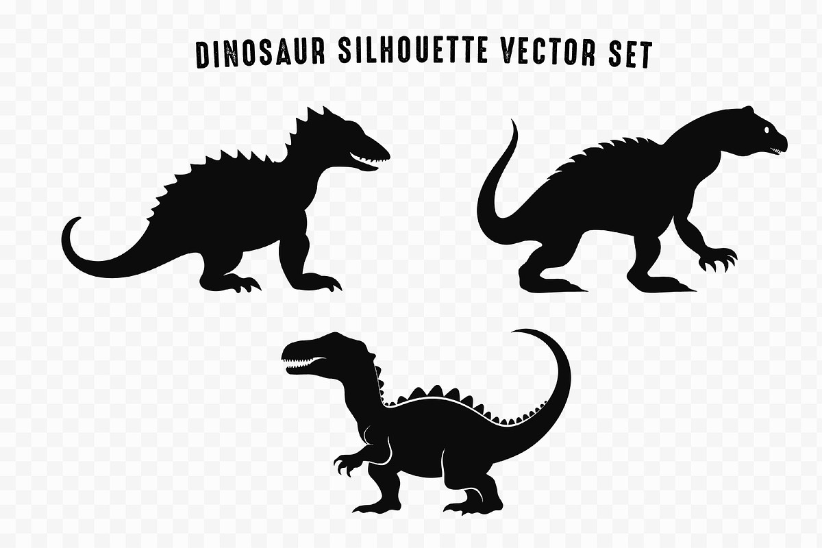 Dinosaurs SVG Silhouette Vector Set,, an Animal Illustration by Gfx Expert Team (Photo 3 of 3)