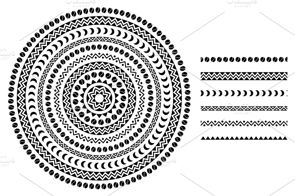 African Tribal Ornaments & Brushes, a Pattern Graphic by Lianella's Shop (Photo 2 of 5)