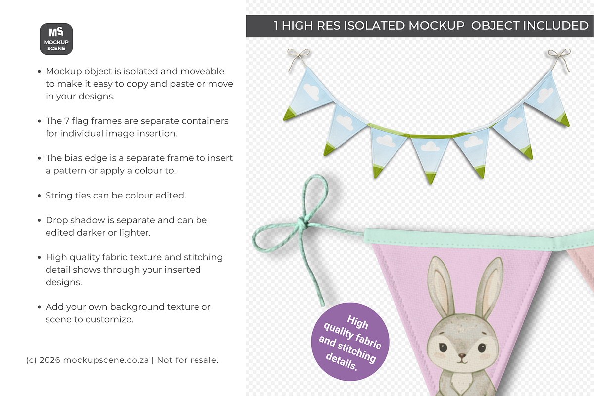 Fabric Bunting Canva Smart Mockup, a Household Mockup by Mockup Scene (Photo 3 of 10)
