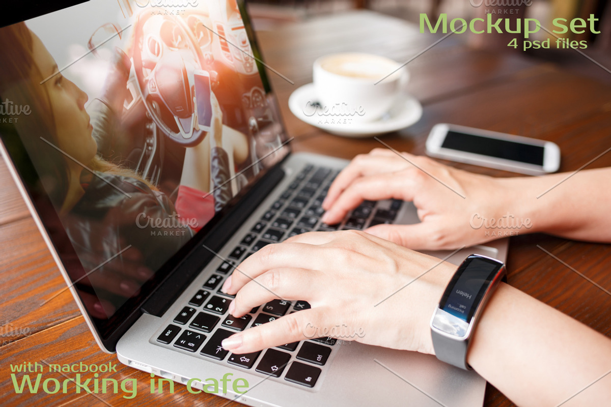 Mockup set with laptop and phone, a Mac Mockup by serkum (Photo 1 of 4)