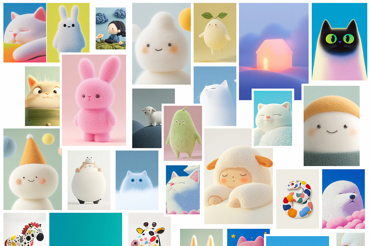 Fluffies: Trendy Kids Digital Prints, a Background Graphic by Purple (Photo 6 of 7)