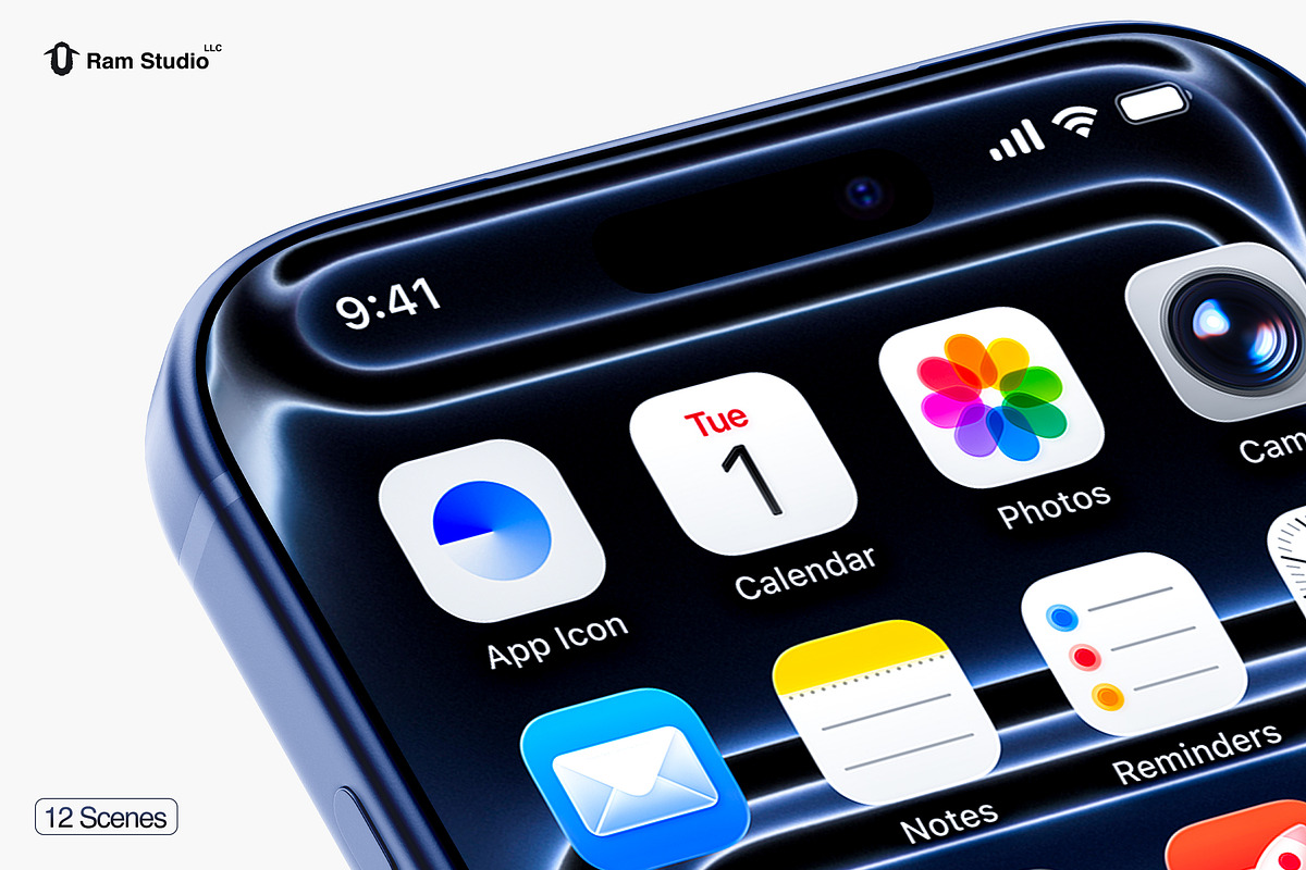 Close-up iPhone 17 Pro Max Mockup, an iPhone Mockup by RamStudio2 (Photo 1 of 10)