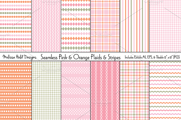 Pink & Orange Plaids &Stripes preview 7
