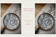 Rose Garden LineArt, a Decorative Illustration by AW Studios (Thumbnail 7 of 9)