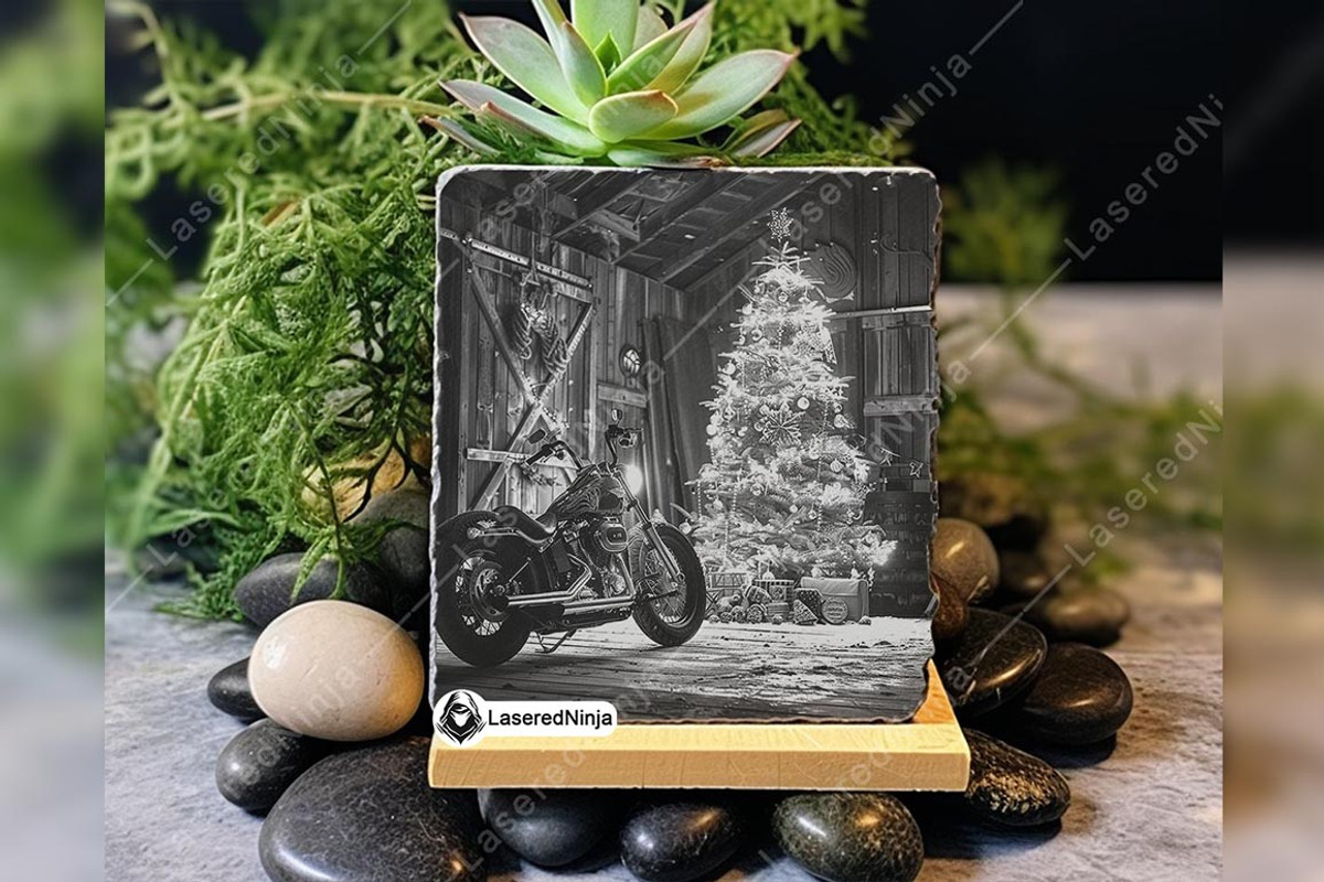 Rustic Barn Big Bike Christmas Tree, a Background Graphic by LaseredNinja (Photo 2 of 7)