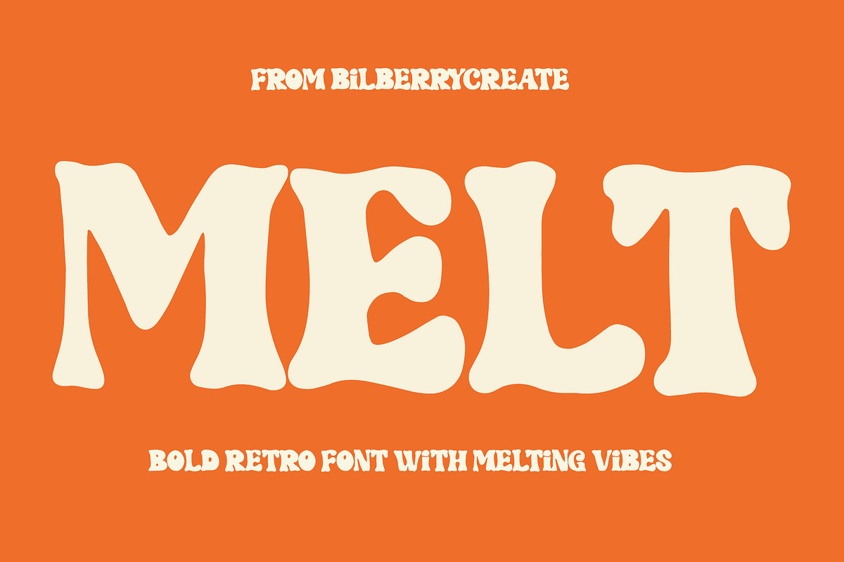 Melt bold retro font, a Sans Serif Font by BilberryCreates (Photo 1 of 14)