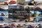 Truck Trailer Mockup Bundle #1, a Mockup by vraiana (Thumbnail 1 of 26)